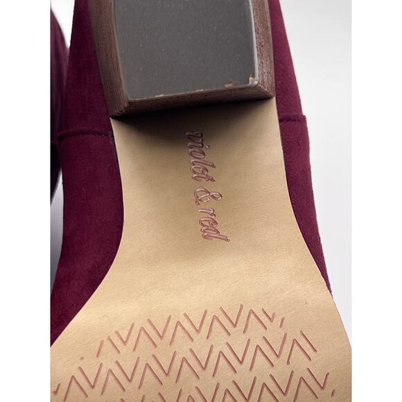 Violet & Red Womens Sz 8.5 Jackson Lazer Cut Topline Bootie Burgundy NEW - Picture 11 of 11